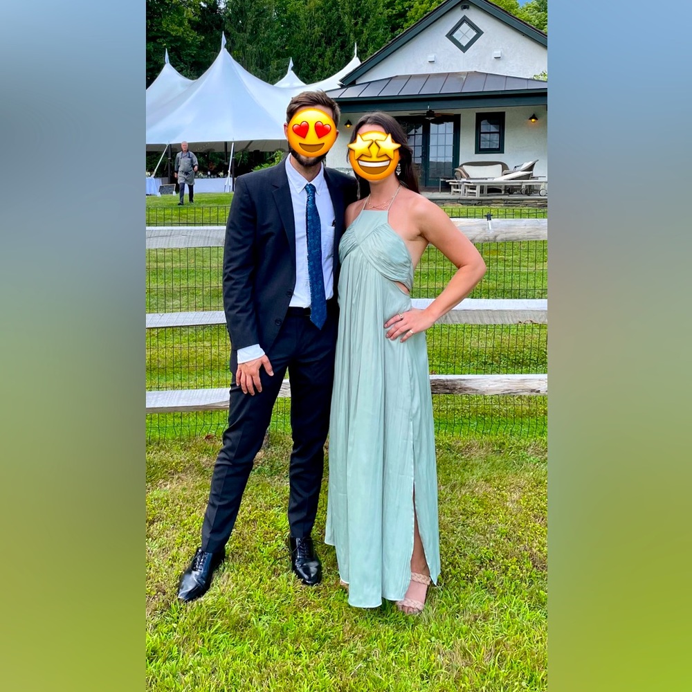 Anthropologie Mint Halter Formal Grecian Dress, Size S